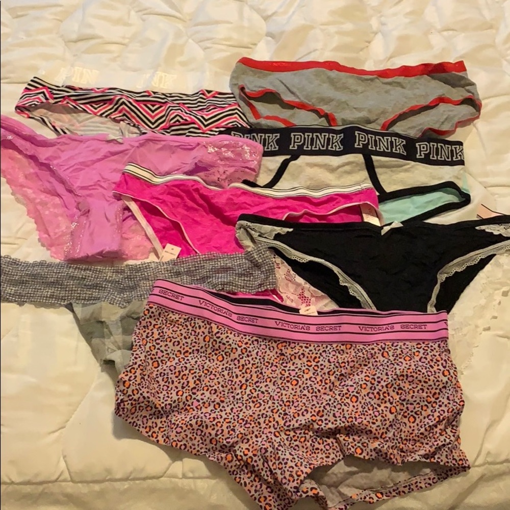 NWT PINK/VS 8 PANTY HAUL SIZE M